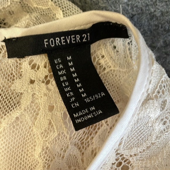 Forever 21 Cream Lace Top - Picture 4 of 4